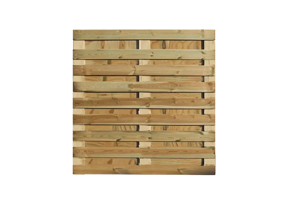 Houtscherm Vital inox gevezen 180 x 180 (17 + 3 planken)