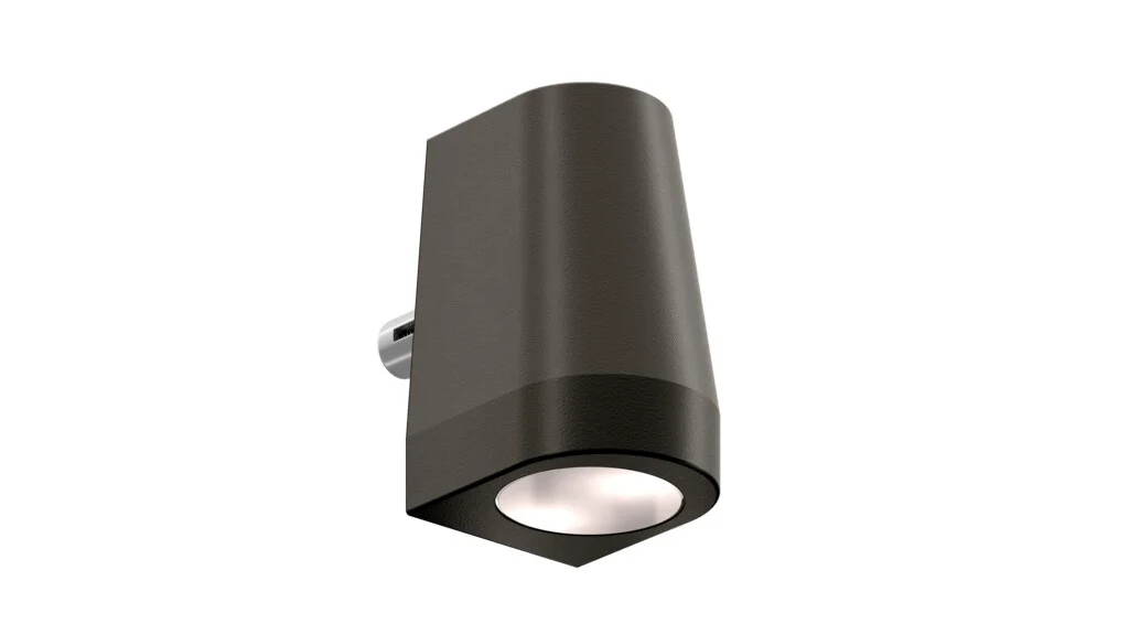 Architecturale kegelvormige poort/wandverlichting, 55 mm breed, 230V AC (RAL 9005 zwart structuur)