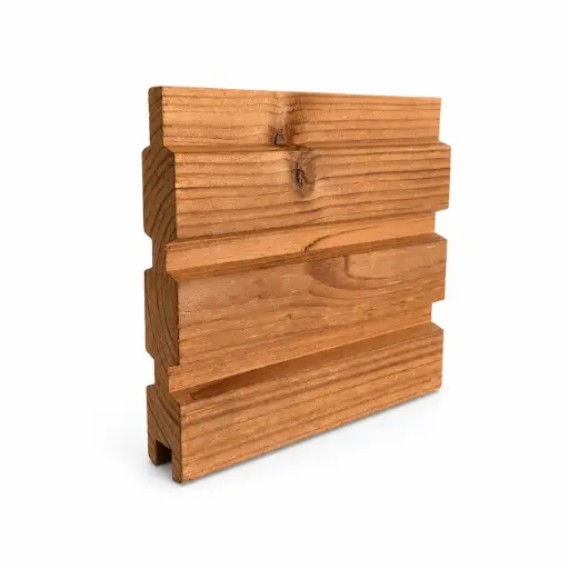 [TRIPDTVP200] Triple thermo wood vuren plank dubbelzijdig 27 x 130 nuttig x gekort op 2000 (mm)