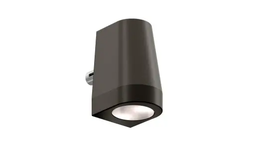 [LOC CONE55-230V-9005] Architecturale kegelvormige poort/wandverlichting, 55 mm breed, 230V AC (RAL 9005 zwart structuur)