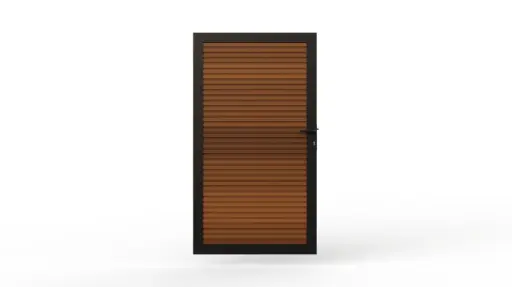 DS Design enkele draaipoort - Triple thermowood ayous